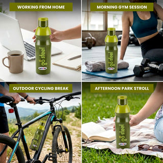 Go Steel, Insulated Water Bottles with Steel Inner