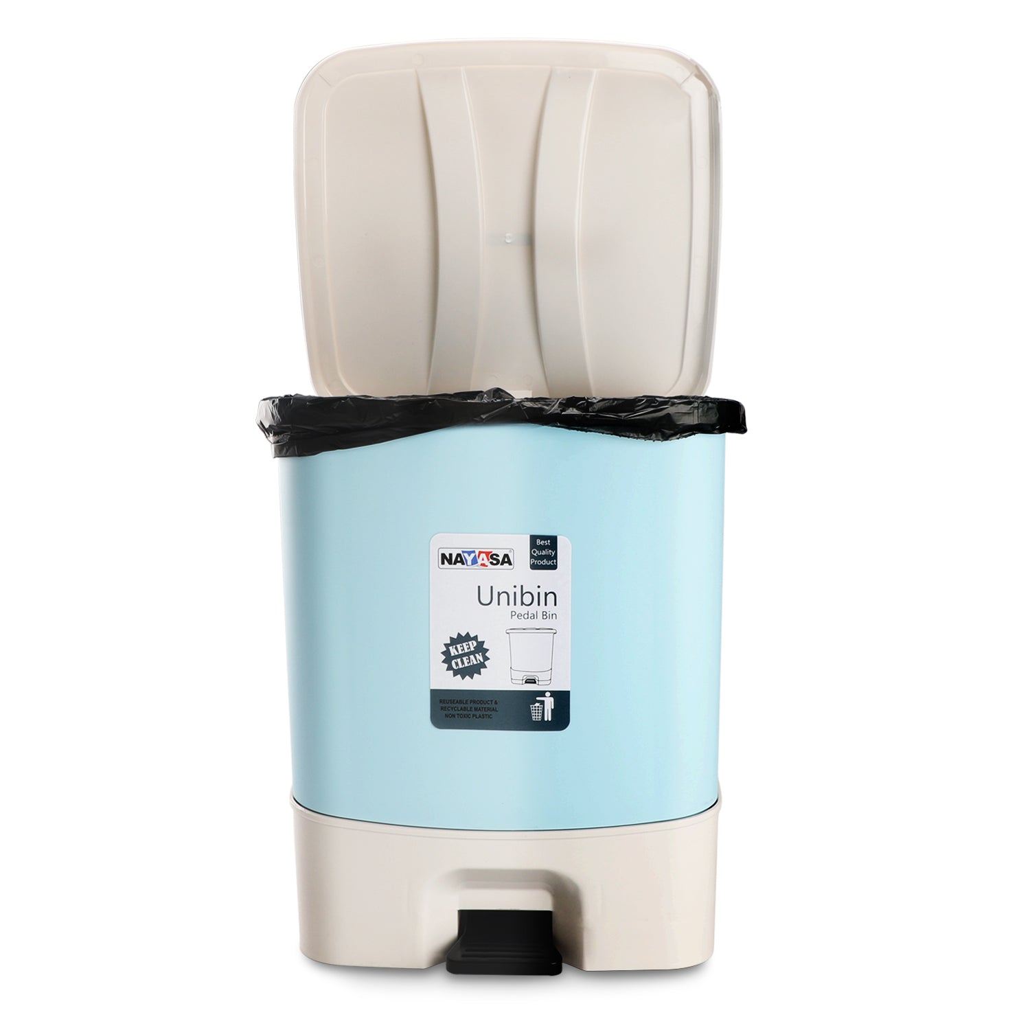 Unibin Square Dustbin Light Blue / 20 Ltrs