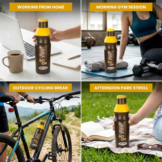 Go Steel, Insulated Water Bottles with Steel Inner