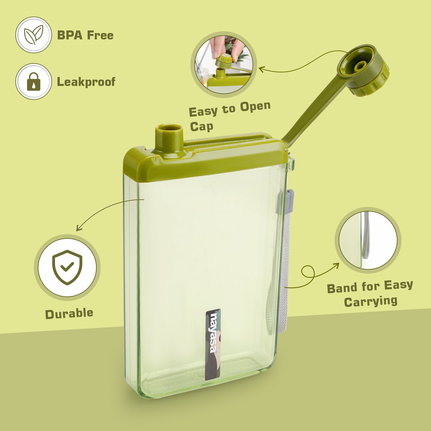 Zelda Bottle- 550 ML Green / Set of 1