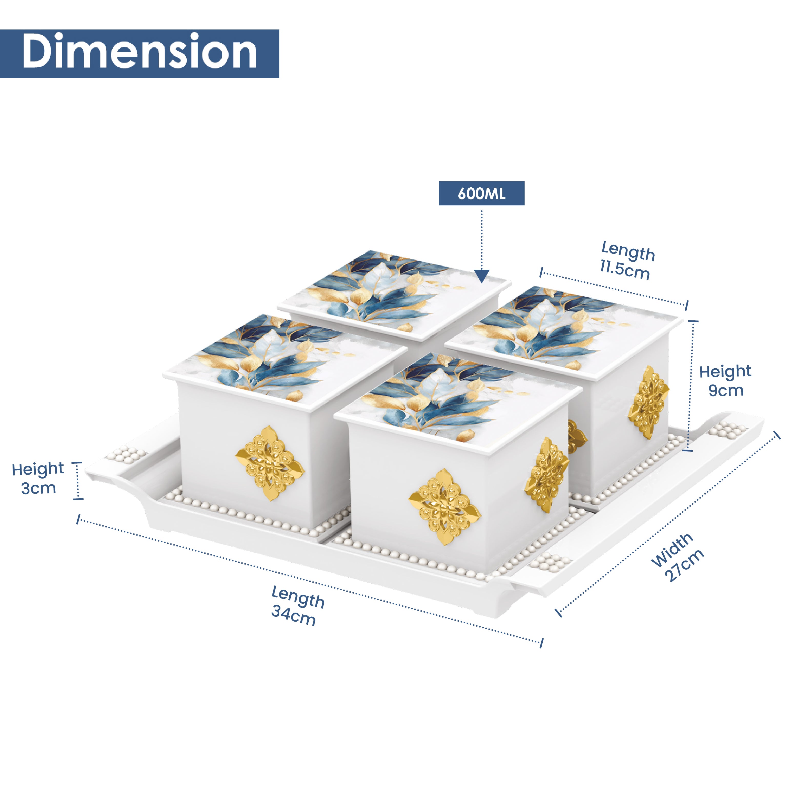 Pearl Dry Fruit Container Set of 4