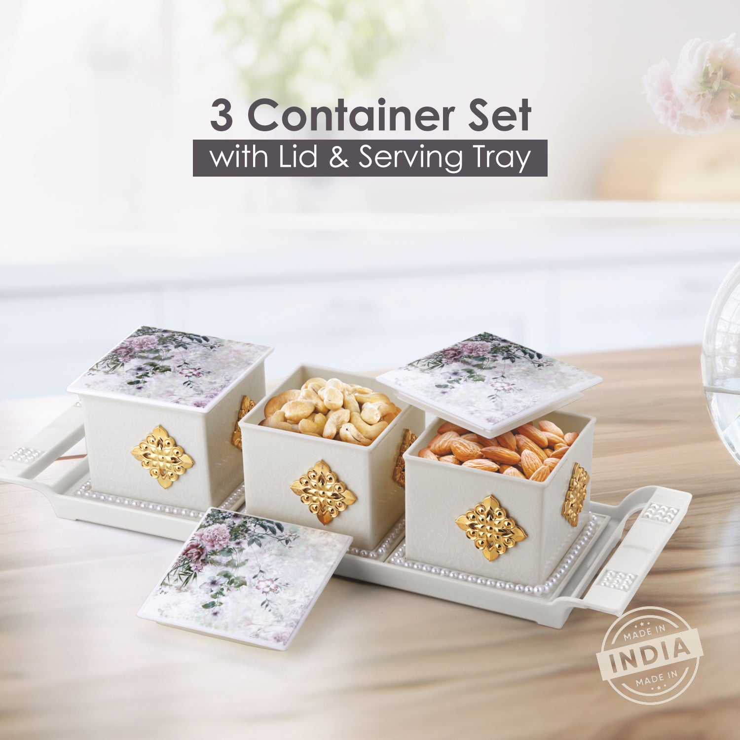 Pearl Dry Fruit Container Set of 3
