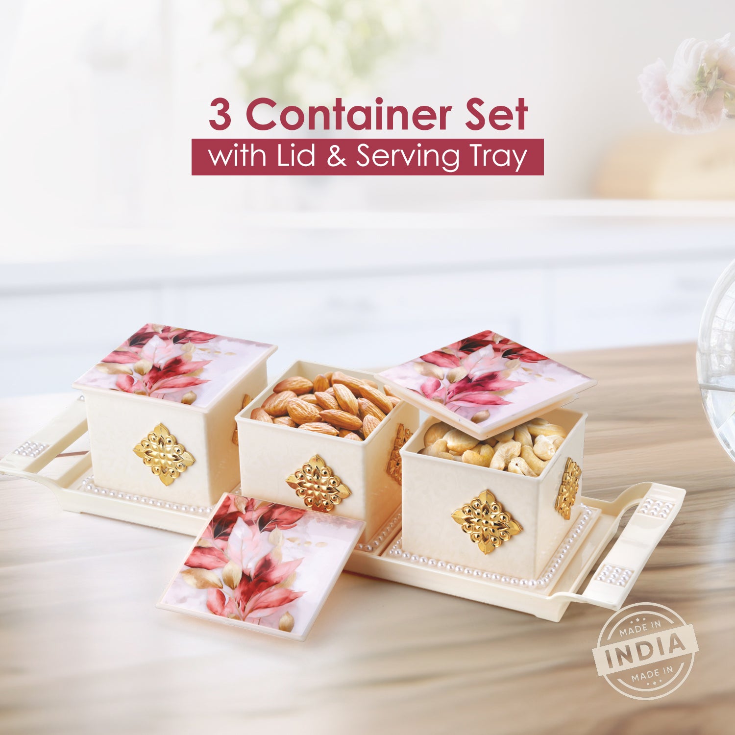 Pearl Dry Fruit Container Set of 3