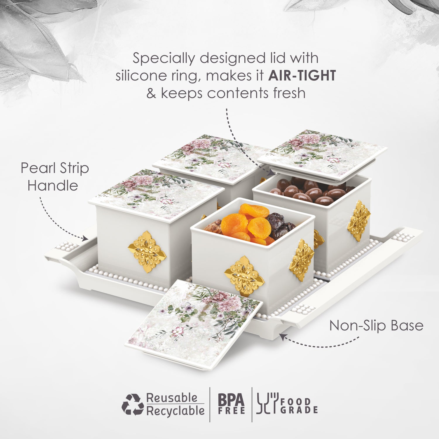 Pearl Dry Fruit Container Set of 4