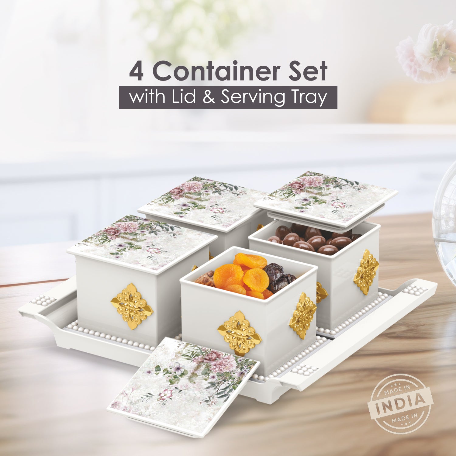 Pearl Dry Fruit Container Set of 4
