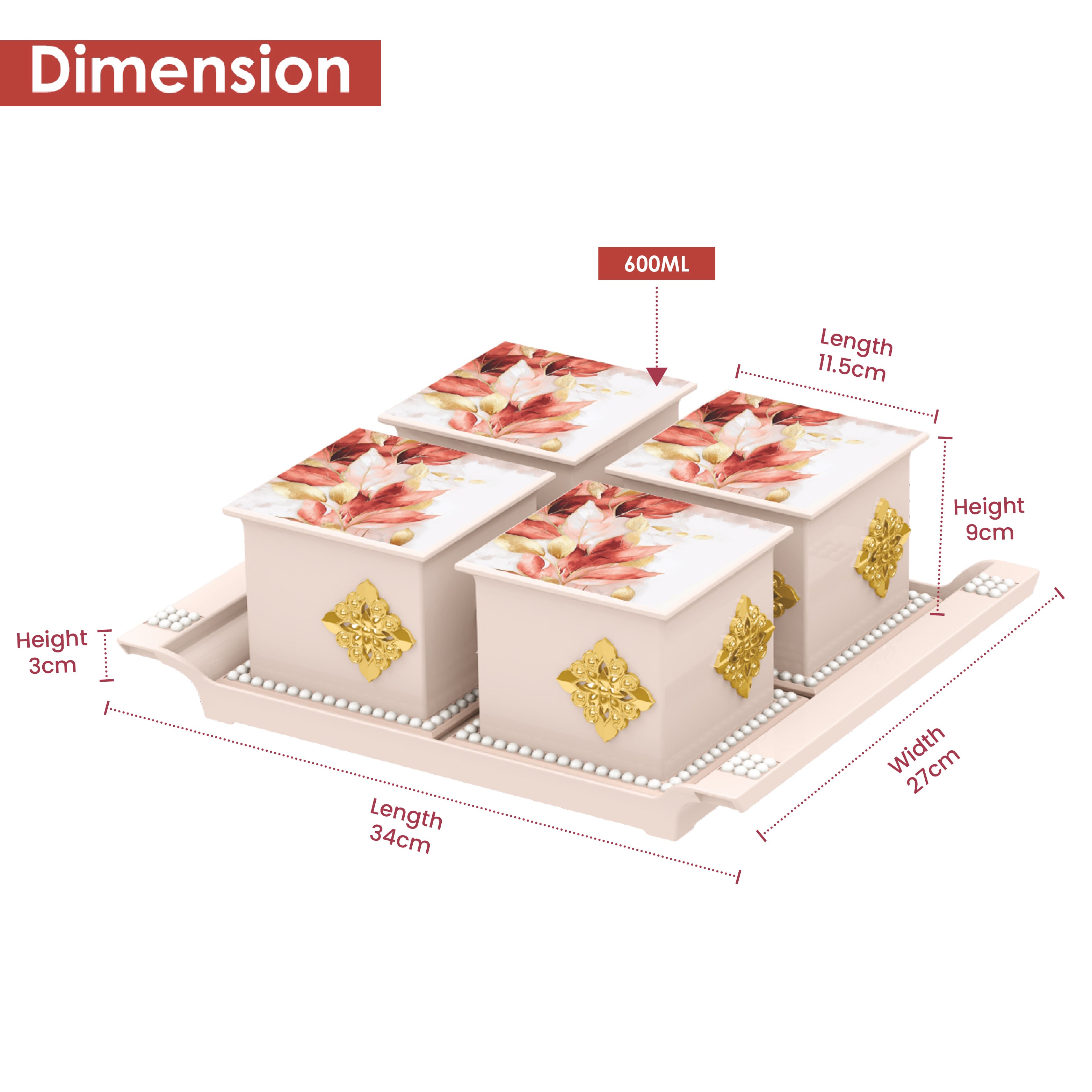 Pearl Dry Fruit Container Set of 4