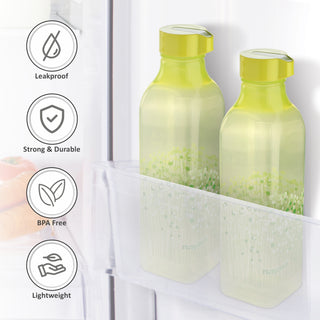 Deluxe Square Plastic Bottle, Set of 2, 1000 ml