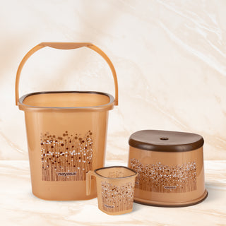 Funk 3 Pieces Bathroom Set - 18 ltr + 1.5 Mug + Stool