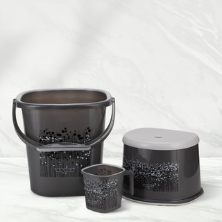 Funk 3 Pieces Bathroom Set - 18 ltr + 1.5 Mug + Stool