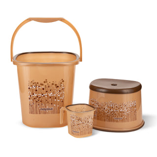 Funk 3 Pieces Bathroom Set - 18 ltr + 1.5 Mug + Stool