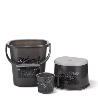Funk 3 Pieces Bathroom Set - 18 ltr + 1.5 Mug + Stool